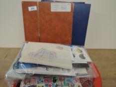 GB & WORLD STAMPS IN STOCKBOOKS AND TIN USEFUL FACE NOTED Couple of stockbooks, one with early