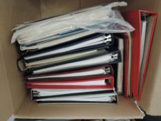 10+ x EMPTY STAMP ALBUMS, ALL WITH PLENTY OF LEAVES, AND BUNDLE OF LOOSE LEAVES Box with just over