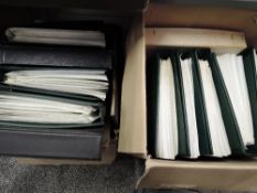 GB - 2 BOXES WITH 10 ALBUMS OF PHQ CARDS USED AND UNUSED, GUTTER PAIRS ETC 2 boxes with 10 or so