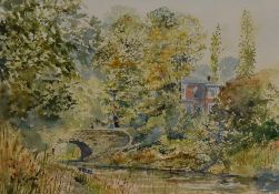 Owen L. Traynor (b.1934, British), watercolour, 'Captain Clark's Bridge', Hyde, Cheshire, artist's