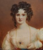 19th Century British School, watercolour on ivory, A portrait miniature depicting Lady Mary