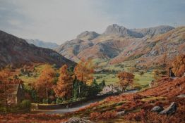 *Local Interest - After Keith Melling (b.1946, British), coloured print, 'Great Langdale', Lake