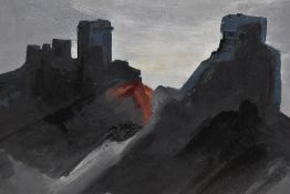 William Edgar Mayer FRSA (1910-2002, British), oil on board, 'The Castle', a semi-abstract