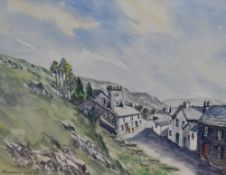 Norman Lang (20th Century, British), watercolour, 'Chapel Stile', Langdale, Lake District, signed to