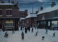 After Tom Dodson (1910-1991, British), coloured print, 'Silent Night', signed to the lower right,