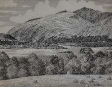 Alfred Wainwright (1907-1991), pen and ink, 'Ben Cruachan', Scotland, signed to the lower right,