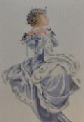 20th Century School, needlework embroidery, A Royal figure, framed, mounted, and under glass,