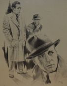 After Glen Fortune Banse (b.1948), lithograph, Humphrey Bogart, displayed within a gilt metal frame,