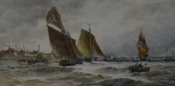 After Thomas Bush Hardy (1842-1897, British), chromolithograph, A maritime landscape with masted