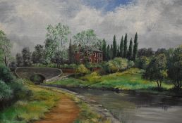 Kenneth Miles (20th Century, British), acrylic, 'Peak Forest Canal', signed to the lower left,