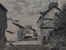 Alfred Wainwright (1907-1991), pen and ink, 'Main Street, Preesall', Lancashire, signed to the lower