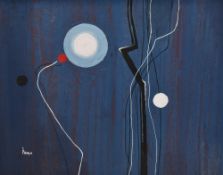 William Edward Mayer (1910-2002, British), acrylic on board, 'Night Forms II', an extraterrestrial