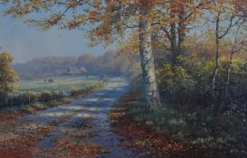 After James D. Preston (20th Century, British), coloured print, 'Golden Days', signed to the lower
