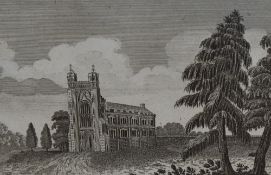 After Ambrose William Warren (1780-1856, British), monochrome print, 'Thorney Abbey, in