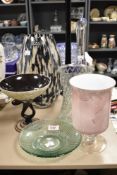 A Julien Macdonald speckled art glass vase, of 'Star' design, measuring 30cm tall, an art glass