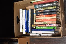 A collection of books of horse racing related interest, including over the sticks by Michael Ayres