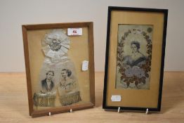 A Victorian commemorative silk ribbon, depicting Queen Alexandra and Edward, 'Long Life, Health, and