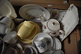 Three Royal Worcester egg coddlers with bird decoration, a Crown Ducale cake plate, a selection of