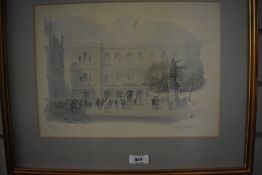 After Hugh Casson (1910-1999, British), coloured print, Royal Academy of Arts,Burlington House.