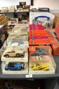 Twenty Six Solido die-casts including Bugatti, Mercedes, Cadillac etc, all in plastic or card