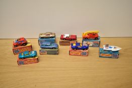 Eight 1974-82 Matchbox die-casts, No4 Pontiac Firebird, No5 Seafire, No10 Piston Popper, No12