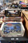 Four 1:18 scale die-casts, Burago Bugatti Type 59, Alfa Romeo 2300 Spider, Polistil Alfa Romeo