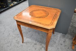 A 1960's Dal Negro (Treviso, Italy) Games Table, Backgammon, Chess, Roulette, Cards included, 80cm x