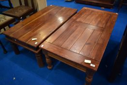Two modern coffee tables (not a pair but similar colouring), approx 110 and 120 x 40cm