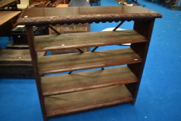 An early 20th Century oak open backed bookshelf, approx. W120 D36 H115cm