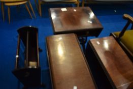 Three reproduction Regency occasional tables and a similar magazine rack