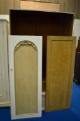 A Victorian pine painted wardobe having scumbled interiors to doors (currently removed), and