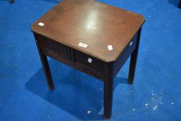 An early 20th Century oak sewing box and contents, labelled Morco