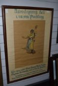 After Joza Uprka (1861-1940, Czech), poster print, Dancer from Piestany, framed and under glass,
