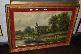 After Robert Finlay McIntyre (fl.1892-1897, British), coloured print, Tintern Abbey, Wales,