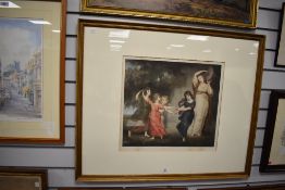 After Ellen Jowett (b1874) a coloured mezzotint engraving, Ring a Ring of Rosies, published 1902,