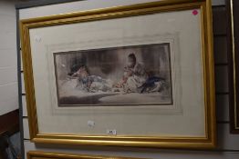 After Sir William Russell Flint RA (british 1880-1969) two colour prints in his traditional style,