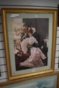 After James Jacques Joseph Tissot (French 1836-1902) colour print 'The Ball on Board', mounted