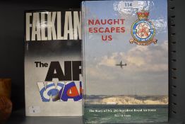 Two books, Naught escapes US, by Peter B Gunn and Faulkands, the air war, by Rodney A Burden,
