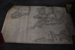 Maritime. A rolled navigational chart: The Three Channe;s. The St. George's, The Bristol, and the