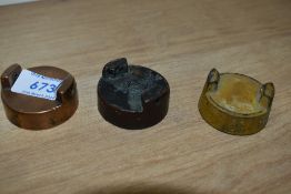 Three vintage petrol can caps unbranded
