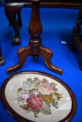 A 19th Century mahogany pole screen, tapestry screen not attached but included