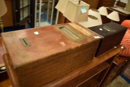 Two vintage wooden till/cash registers