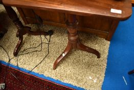A 19th Century mahogany occasional table having turned column and triple splay supports