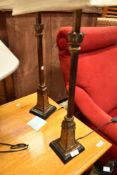A pair of modern table lamps
