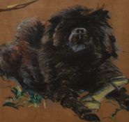 20th Century School, pastel on paper, A Pyrenees Mountain dog, framed, mounted, and under glass,