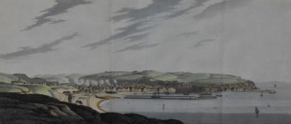 Elizabeth Byrne (19th Century, British), coloured etching, 'North View of Whitehaven', Cumbria, an