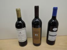 Three bottles of Wine, Moss Wood Margaret River 1996, Cabernet Sauvignon, 14% vol, 75cl, Joseph 1996