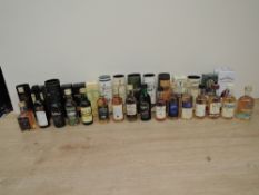 A collection of Thirty One Whisky Miniatures including Single Malts, Coa Isla 1981, Edradour 10 Yea