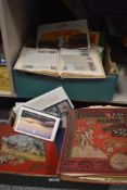 A large selection of assorted part filled stamp albums and a small quantity of first day covers.
