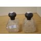 A pair of Edwardian cut glass scent bottles, having Walker & Hall silver lids hallmarked for - Image 1 of 2